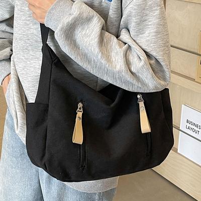 Canvas-Tasche mit großer Kapazität, Damenmode, Arbeits- und Pendler-Umhängetasche, vielseitige Schultertasche