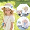 Sonnenhut + Handtaschen-Set (2 Stück) - Geeignet für Outdoor-Fischerhüte für kleine Mädchen. Sommerhüte für Damen Strandhut