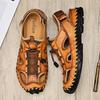 Summer Mens Leather Sandals Men's Closed Toe Sandals Breathable Casual Sneakers Sandals for Men Mens Sandals