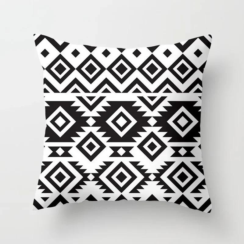 Black line decorative pillowcase living room office ornaments home decoration cushion cover with zipper