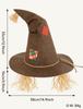 Straw Witch Hat for Halloween Costume