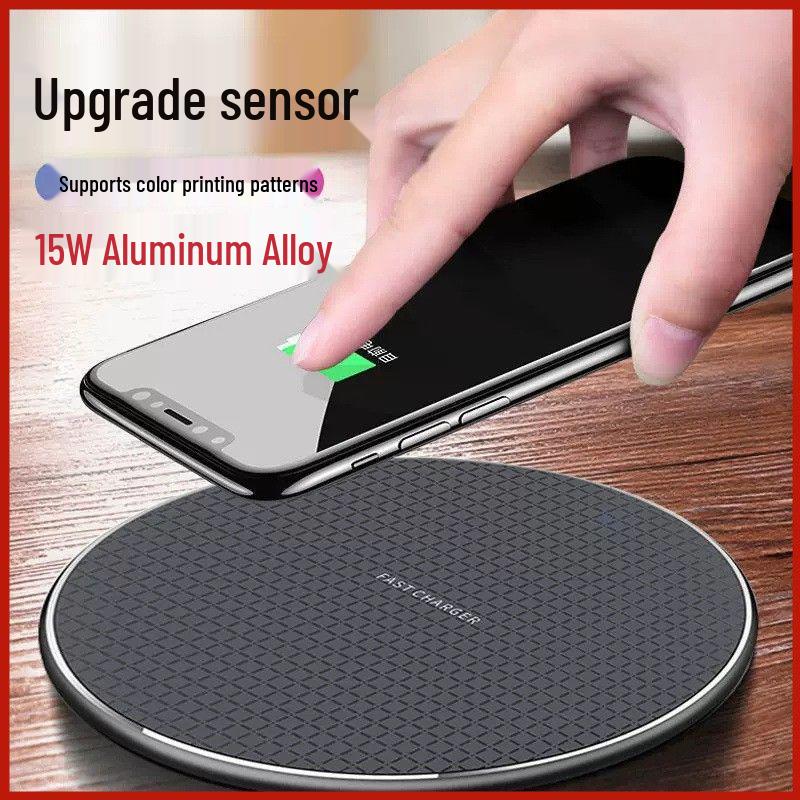 15W Wireless Charger Compatible with Apple & Samsung, 10W Desktop K8 Aluminum Alloy Charger