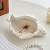 Ceramic Seashell Jewelry Tray Ins Style Decorative Storage Dish for Home Desktop Organizer