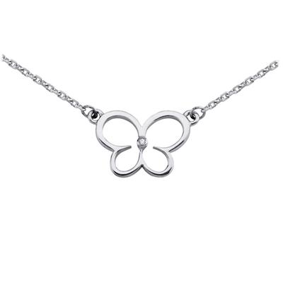[L0166] - Silver 'Butterfly' Necklace