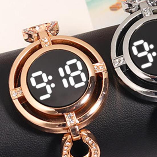 Yousheng Women Wristwatch Round Dial LED Night Light Touch Screen Accurate Time Display Scratch-resistant Smooth Surface Electronic Watch for Daily