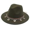 Flowing Beads Imitation Gemstone Tibetan Style Top Hat Jazz Dance Men'S And Women'S Big Eaves Hat