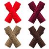 Retro Diamond Knit Wool Fingerless Gloves: Warm Half-Finger Wrist & Arm Warmers
