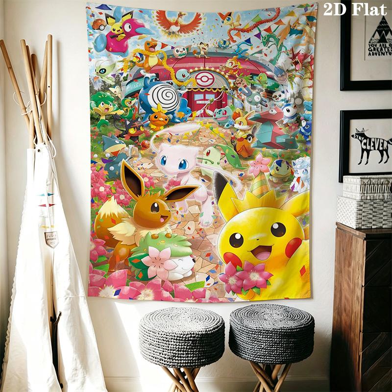 Eevee Its Evolutions Tapestry Fashion Print Background Cloth Background Cloth Wall Covering Decoration Soft