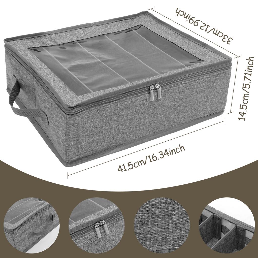 Portable Flatware Storage Bag Foldable Flatware Organizer with 5 Compartment Cutlery Storage Holder for Home Kitchen Utensils