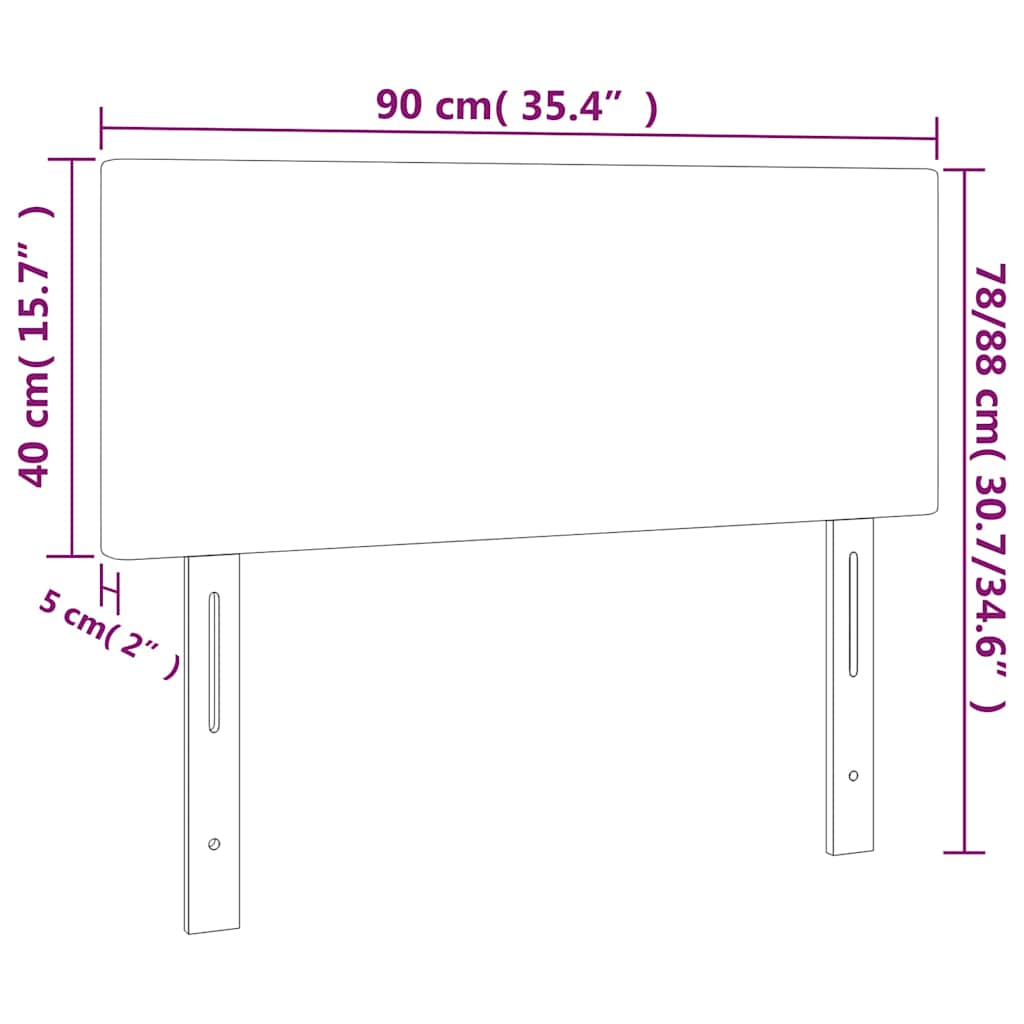 vidaXL LED Kopfteil Schwarz 90x5x78/88 cm Kunstleder