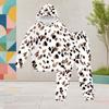 Girls Colorful Geometric Printed Hooded Long Sleeve Two Piece Pants Set Kangaroo Pocket Cuffed Pants