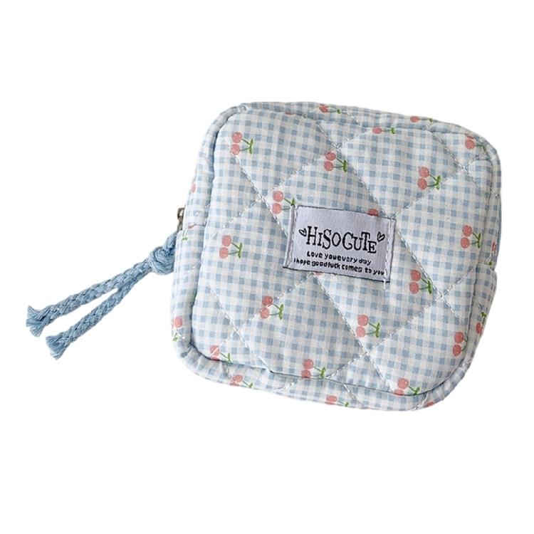 Cherries Decoration Sanitary Pad Storage Bag Water Resistant Practical Polyester Organizer For Travel Cosmetic