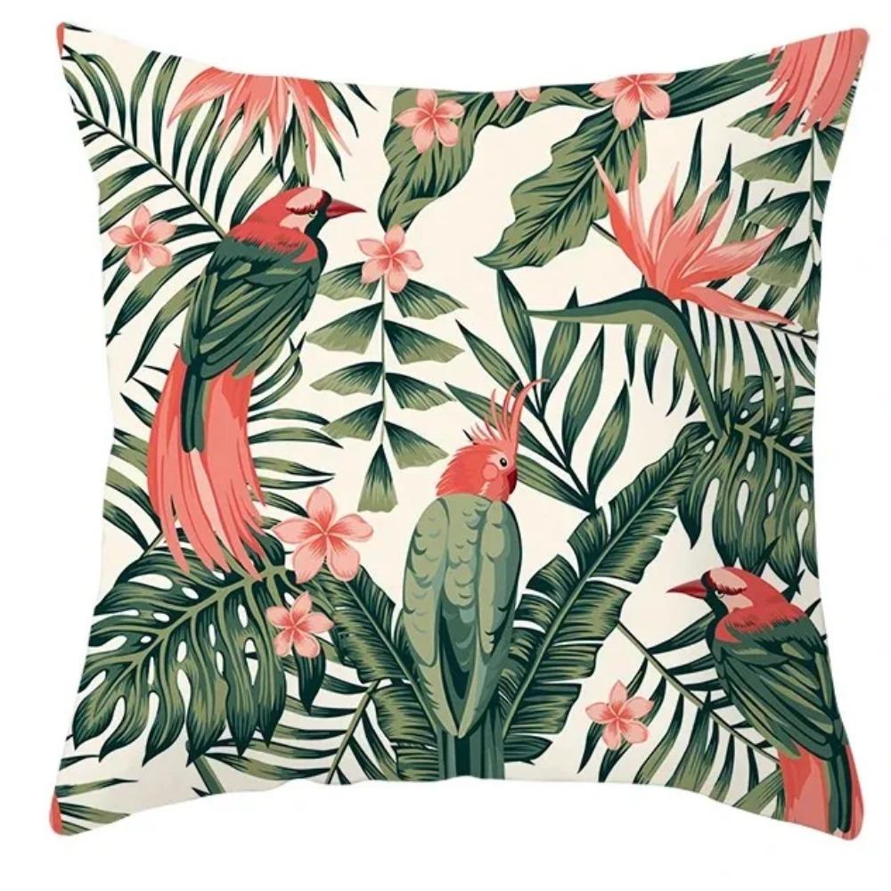 Federa per cuscino per divano, federa per cuscino stampata, Stile Tropicale, Animale, uccello, pappagallo, decorazione d'interni