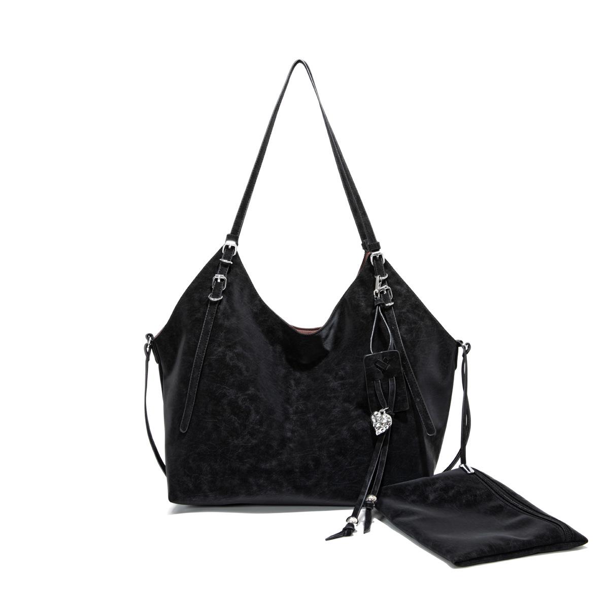 2025 Women s Large Capacity Leopard Print Tote Bag: Stylish, Casual, Single Shoulder Commute Accessory чёрный