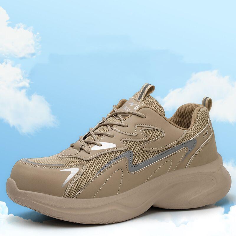 

mens fashion breathable steel toe cap working safety shoes designer insulated sneakers worker security boots safe footwear 280 верблюд
