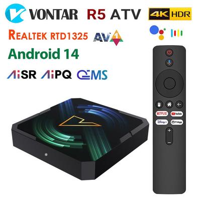 VONTAR R5 ATV Android14 Smart TV Box Realtek1325 Support AI-PQ AI-SR HDR10+ Wifi6 Set Top Box