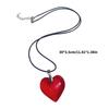 Minimalist Love Shape Pendant Necklace Feature Resin And Adjustable Leather Cord Fashion Neck Accessory