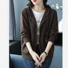 Women Loose Knit Hooded Sweater Coat Spring Autumn Oversize Cardigan