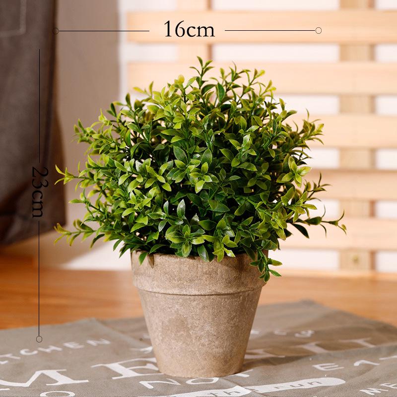 Artificial Bonsai Tree with Pot - Decorative Desktop Ornaments and Simulation Green Grass Ball for Office, Dining, or Cafe Decor.