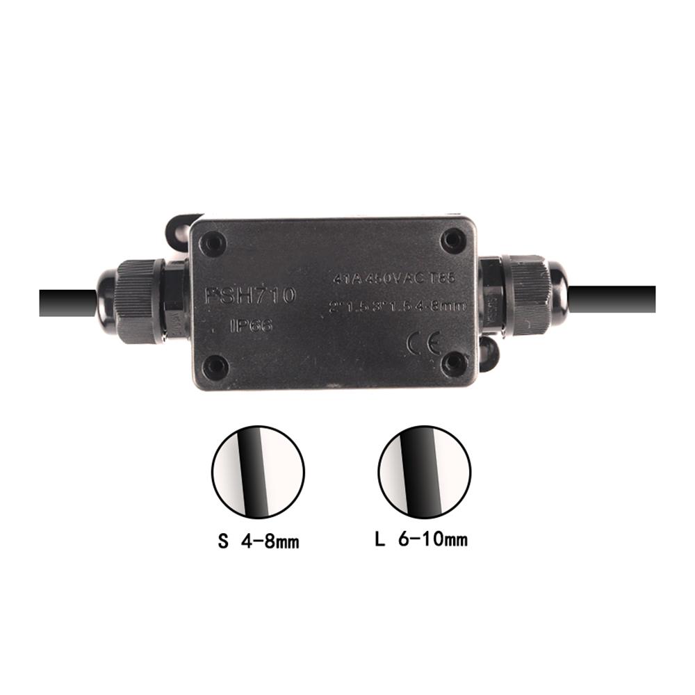 Connettore Cavo Elettrico Esterno Impermeabile IP66 Scatola di Giunzione a 2/3 poli per Accessori Luce da Giardino Bassa/Alta Tensione 41A/450V