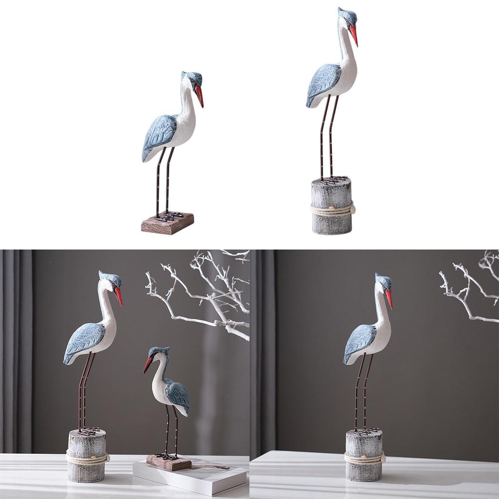 Wood Sea Vogel Sculptures Collection Shelf Decoration for Café