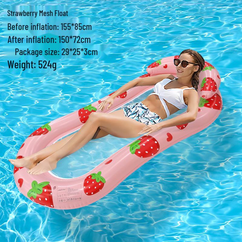 Aufblasbares Sommer-PVC-Schwimmbett mit Sonnenschutz und Rückenlehne