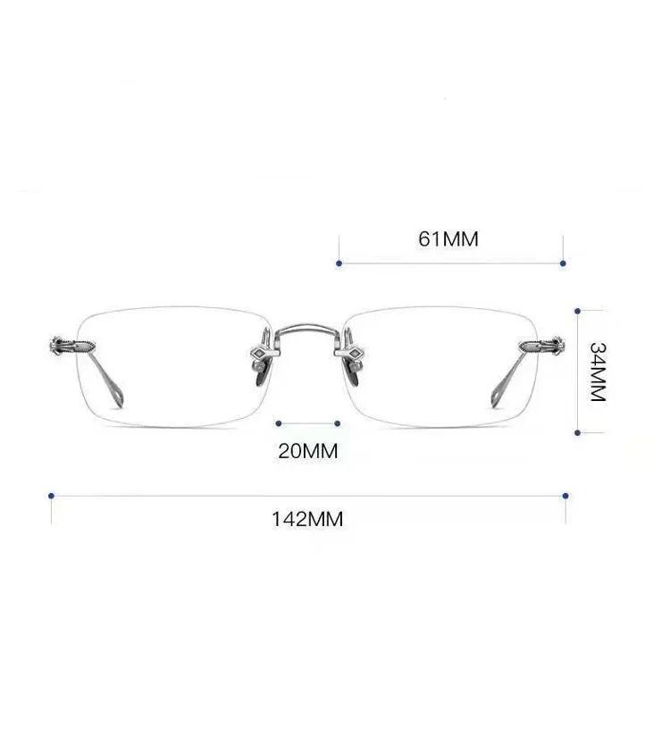 Fashion Rimless Myopia Glasses Men Women Luxury High-definition Blue Light Blocking Glasses HD Vision