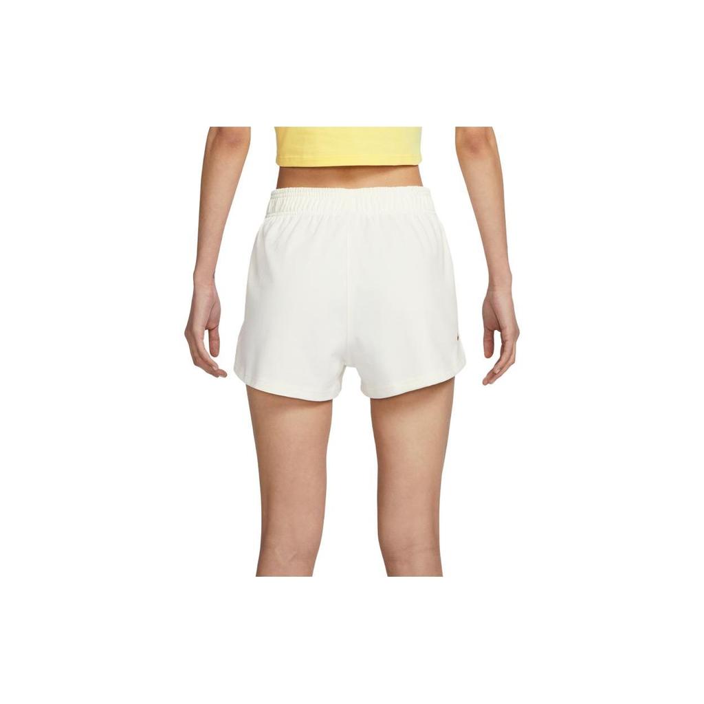Nike Sportswear Logo Print Elastic Waist Mid-Rise Regular-Fit Shorts Women Shorts Sail-White FJ7716-133