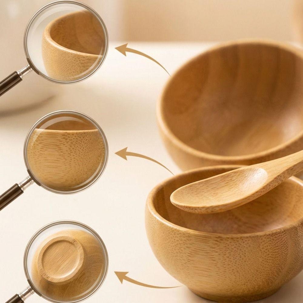 Bamboo Wood Mask Bowl Sleek Bamboo Spatula Spoon Spoon Cosmetic Mixing Tools Cosmetic Mixing