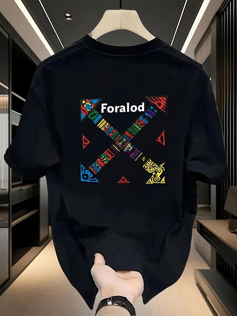 T-shirt Casual da Uomo a Maniche Corte 100% Cotone con Girocollo Design alla Moda Versatile per l'Estate con Fantasie Stampate