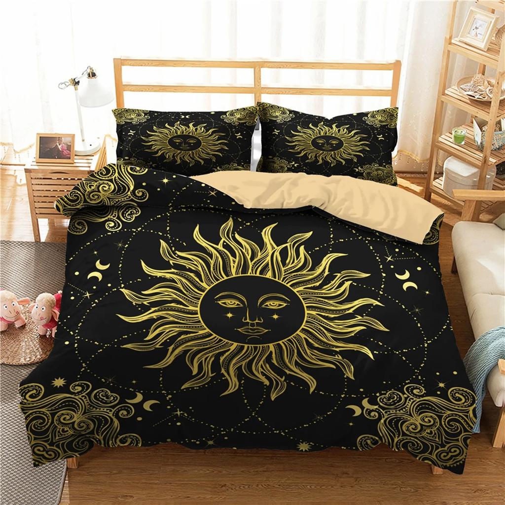 Comforter Mandala Sun And Moon Decor Set King Queen Sizeboho Exotic Style Polyester Bedding Set For Adults