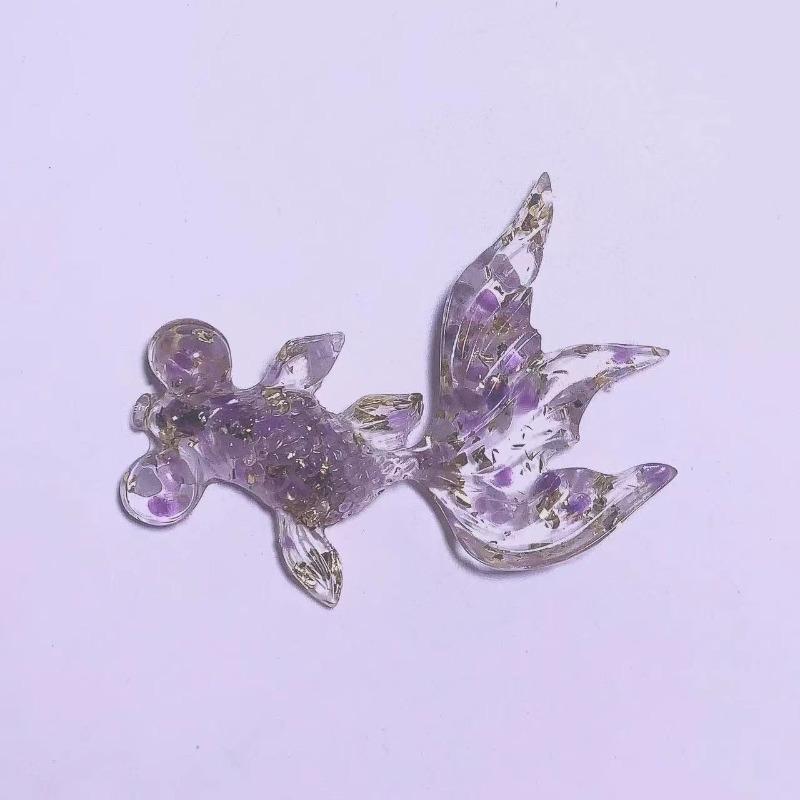 Creative Artificial Fish Turtle Dolphin Jewelry Beautiful Koi Fish Turtle Dolphin Natural Crystal Fish Table Car Home Decoration Gift for Friends