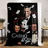 Classic Casino Royale 007 Poster Dark Warm Blanket, Perfect Throw for Living Room and Bedroom, Silky Soft Blanket for Restful Sleep