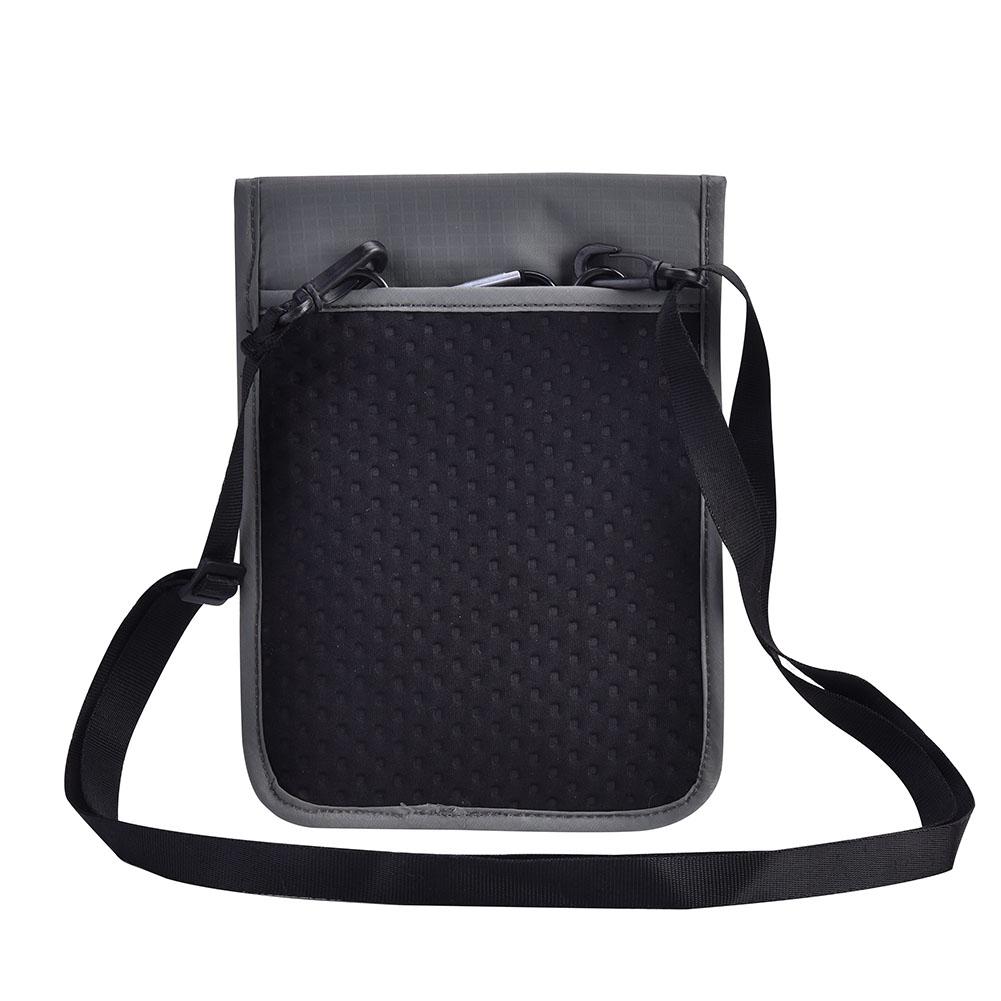 Gray Multi Function Travel Passport Cover Neck Bag Protector Wallet ID Nylon Holder Pouch