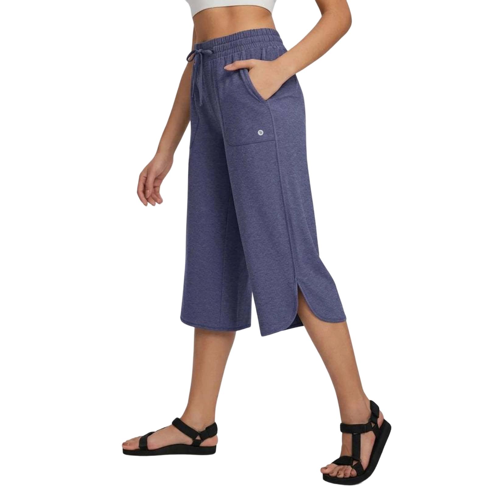 

Women s Elastic Waist Wide Leg Cropped Pants Casual Loose Fit Stretchy Waistband Lightweight Fabric Comfortable Fit XL