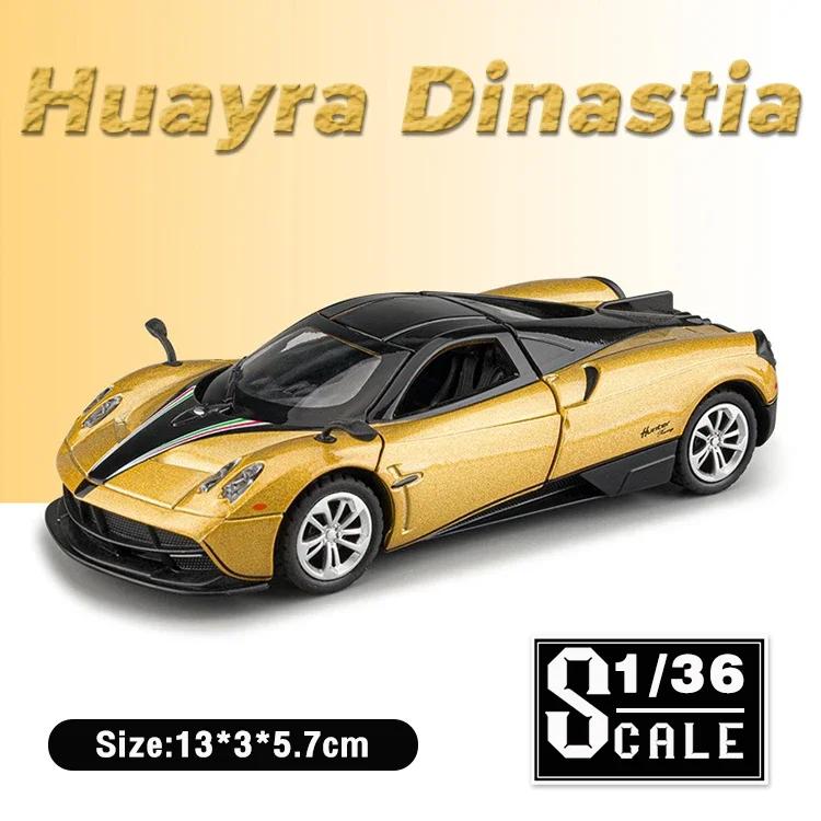 Schaal 1:36 Huayra Dinastia Metalen Auto Speelgoed Diecast Legering Auto Model Voor Jongens Kinderen Kinderen Speelgoed Voertuigen Geluid En Licht