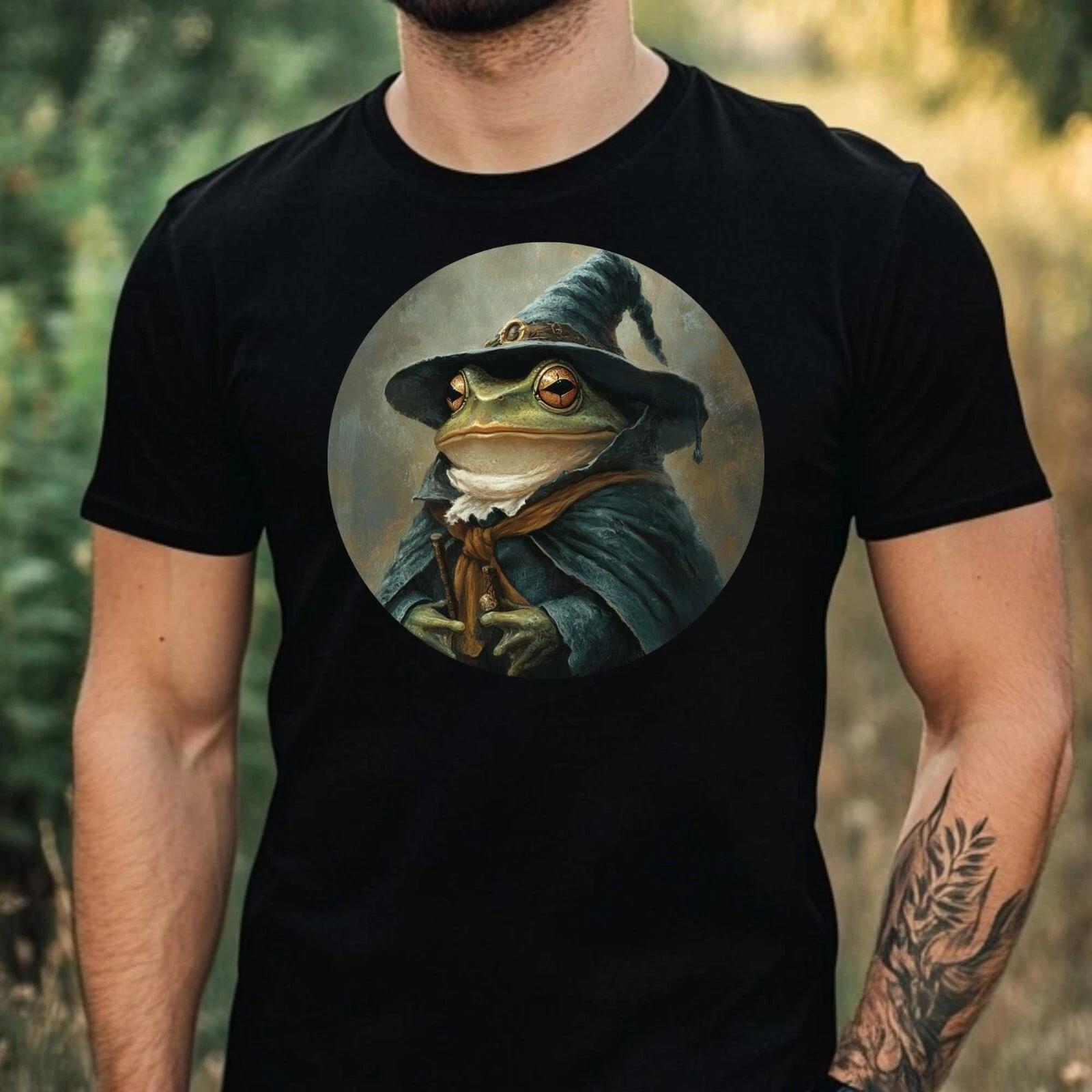 T-Shirt Herren Frosch Zauberer Motiv Baumwolle Größe XS bis 5XL L