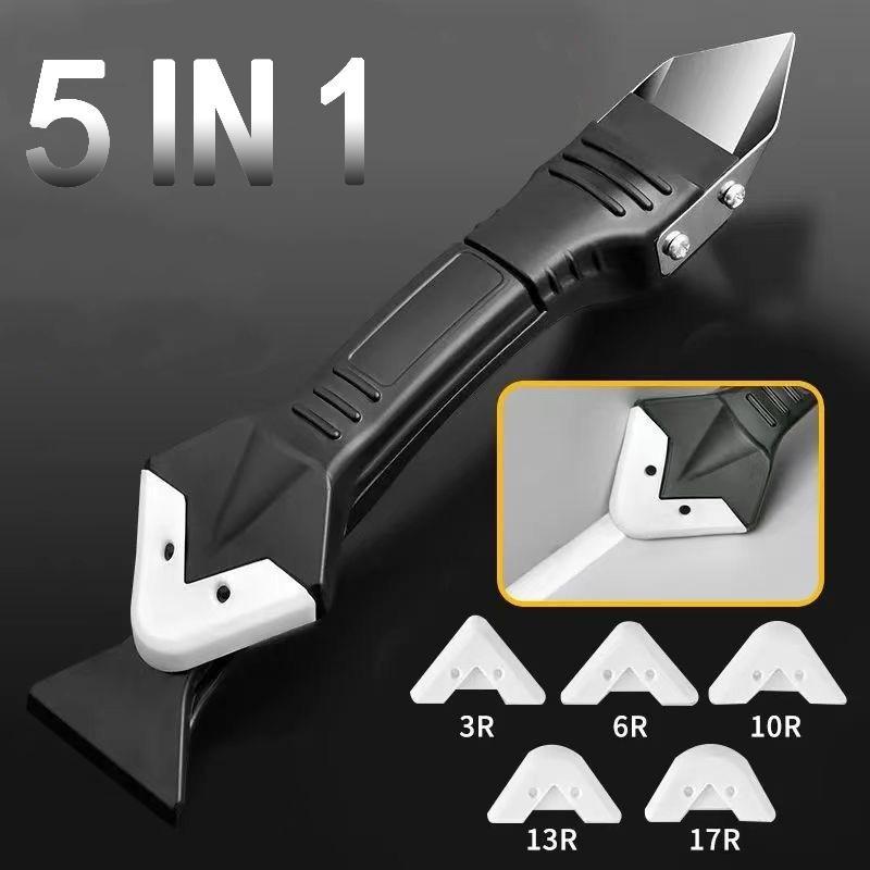 6pcs 5 In 1 Silicone Remover Caulk Finisher Sealant Smooth Scraper Grout Kit Tools with Seam Tape Plastic Hand Tools Set Accessories