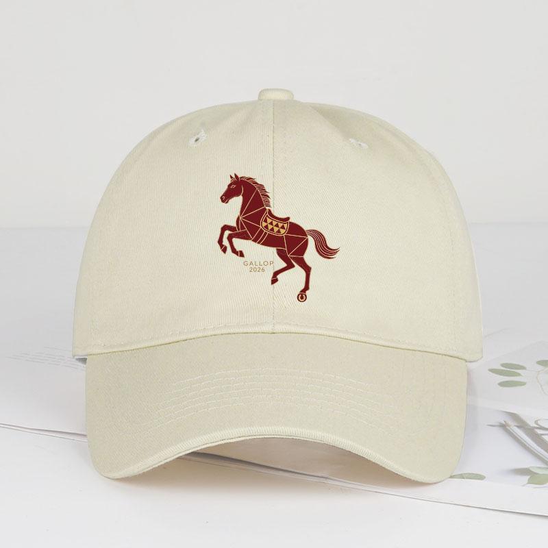 Gallop 2026 Horse Print Baseball Cap Year of the Horse Retro Style Daily Commute & New Year Gatherings Year of the Horse Gift