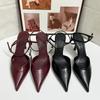 Fashion Buckle Strap Women Pointed Toe Sandals Luxury Brand Designer Party Wedding Stiletto Concise Design High Heel Ladies Dress Shoes