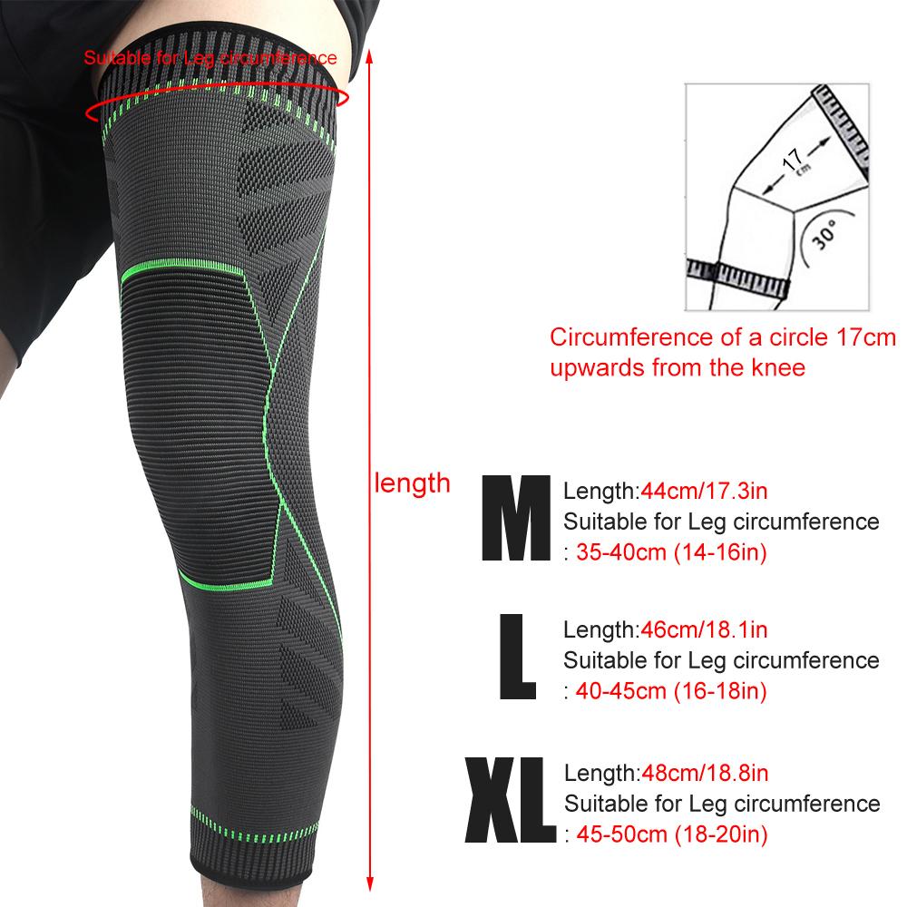 1Pcs Long Knee Brace, Full Leg Compression Sleeve for Men Women, Ultra Long Knee Sleeves for Running, Basketball, Varicose Veins