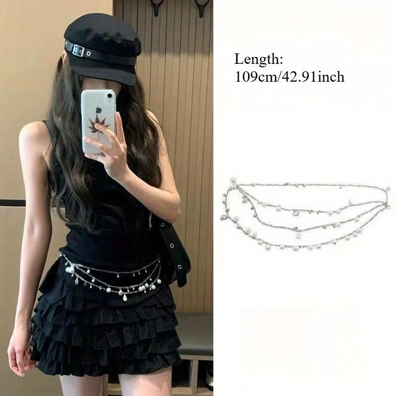 

1 шт. Металлическая цепочка на талию с кисточкой-колокольчиком Легкая роскошь Дизайнерский ремень Модный холодный стиль Украшение для талии Женские аксессуары Женский ремень one size