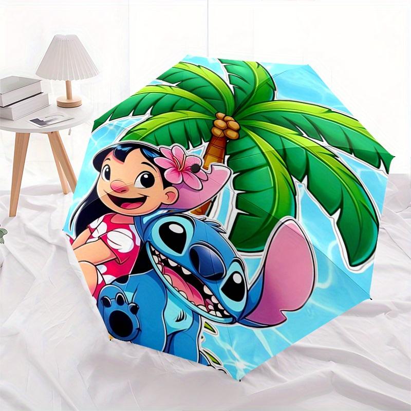 1pc Lilo Stitch Automatic Folding Umbrella: Compact 8-Bone Design Cartoon Outdoor Travel Companion, Business Umbrella, Christmas Valentine's