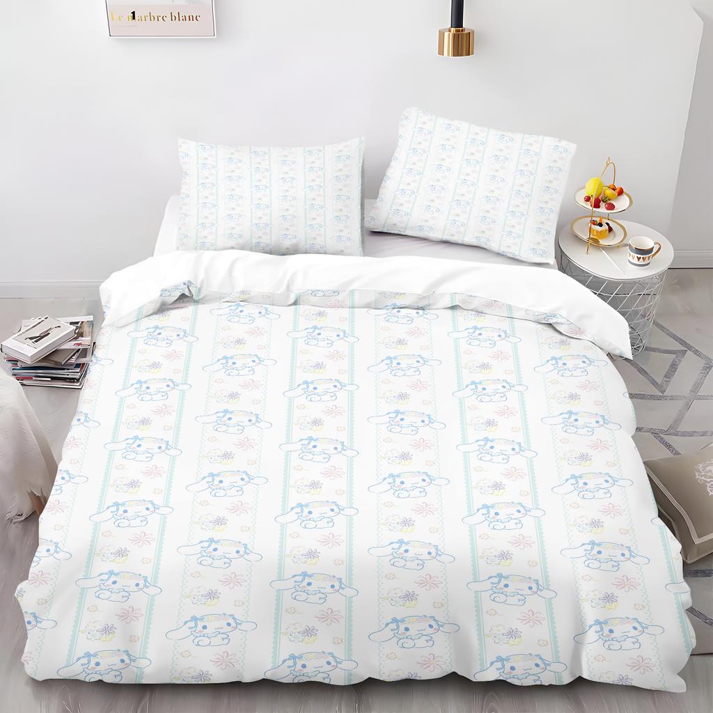 Cartoon Duvet Cover Cinnamoroll Home Pillowcase Set Adult Bedroom Children Comforter Bedding