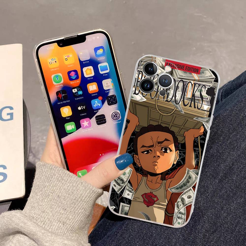 Cartoon The Boondocks Transparent TPU Phone Case For IPhone 17 11 12 13 14 15 16 Pro Max 16 Plus Cover