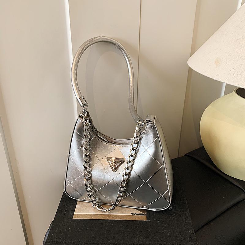 High-end Fashion Rhombus Chain Bag Women's  New Textured Shoulder Bag Versatile Underarm Bag