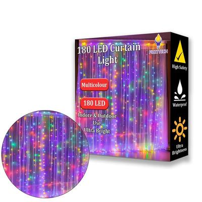180 LED Vorhang Lichterkette Schlafzimmer mit Fernbedienung, USB Hängende Blinkende Lichter für Weihnachten, Hochzeit, Lichter zur Heimdekoration