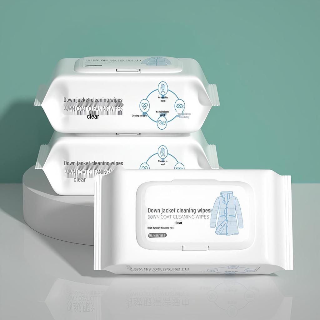 Disposable Quick Clean Wet Wipes for Down Jackets - Stain Removal Without Washing or Brushing