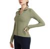 Yoga clothes spring and summer nude cover finger zipper long sleeve fitness clothes running sports top European and American tight jacket