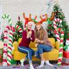 Gioco di lancio dell'anello di corna di renna gonfiabile per le vacanze di Natale Gioco di festa di Natale Fascia per capelli Giocattoli gonfiabili Festa Famiglia Scuola Oggetti di scena Gioco